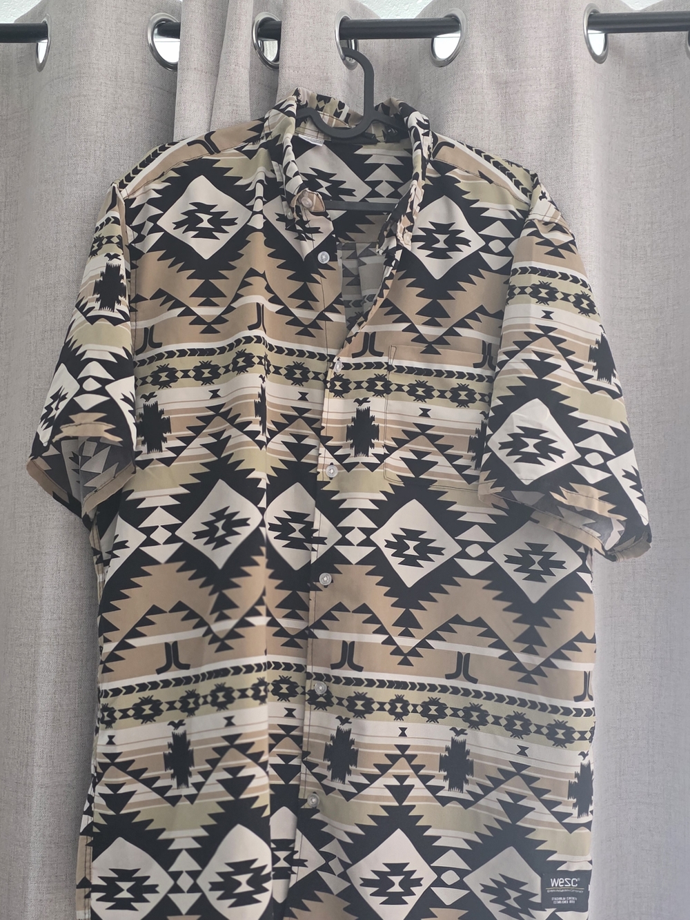 WESC Aztec Oden Tribal Blanket Print Button Front Shirt Men's Sz L/ Women’s XL